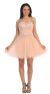 Main image of Strapless Lace Bust Short Babydoll Homecoming Party Dress